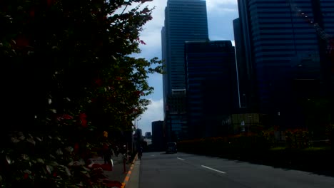 Hyper-lapse-4K-resolution-at-Yasukuni-ave.-at-Shinjuku-west-side