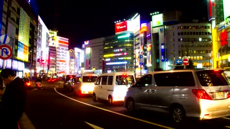 Night-lapse-4K-at-Ikebukuro-east-side-slow-shutter-zoom-in