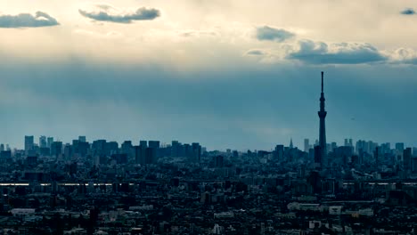 4-K-Zeitraffer:-Arial-Ansicht-des-Tokyo-Tower-und-die-Skyline-von-Tokyo-Stadtbild
