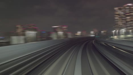 Timelapse---Tokyo-night-view-seen-from-the-train-(Shibaura-futo-to-Odaibakaihinkoen)