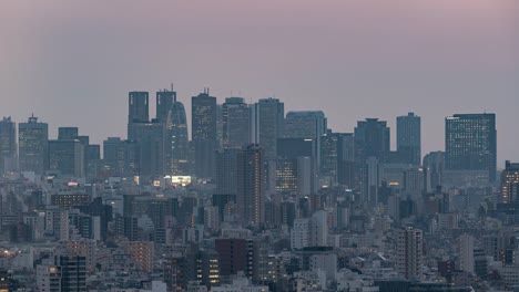 Tokyo,-Japan,-Timelapse----The-skyline-of-Shinjuku-in-Tokyo-filmed-from-the-Bunkyo-Civic-Center