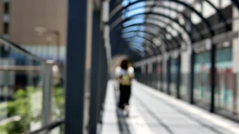 Anonymous-crowd-of-people-walking-on-walk-way-in-holiday