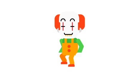 Clown-happy-walking-and-smiling.-Halloween-character.-Alpha-channel.