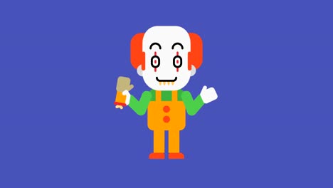 Clown-Cartoon-Figur.-Herzlichen-Glückwunsch-an-Halloween