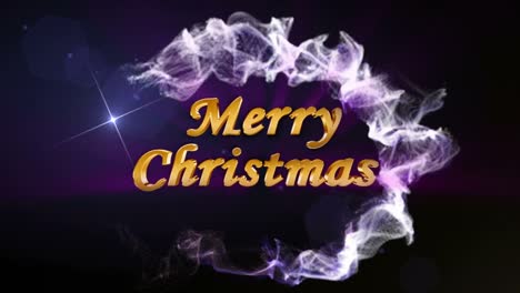 Merry-Christmas,-Gold-Text-in-Particles-Ring,-4k