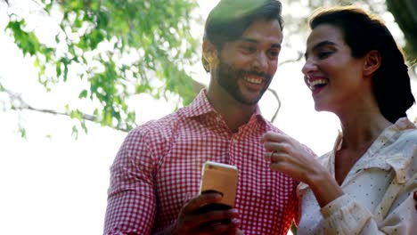 Couple-using-mobile-phone-while-having-glass-of-drink