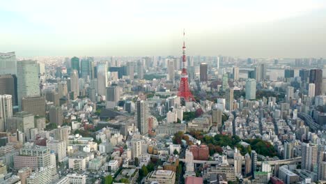 Panoramic-view-of-Tokyo-cityscape-in-autumn-season-with-Tokyo-Tower