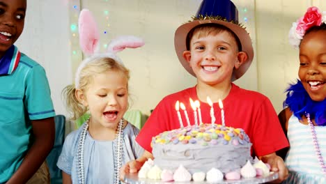 Happy-kids-at-table-during-birthday-party-4k