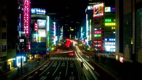 Nacht-Zeitraffer-in-Shinjuku-Südseite-nach-links-schwenken