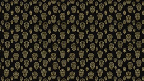 Animation-of-seamless-pattern-with-sugar-skulls.-Day-of-the-dead.-Dia-de-los-muertos