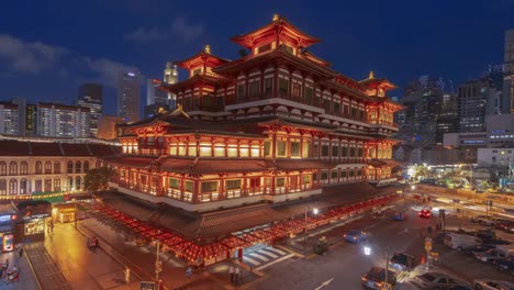 buddha-tooth-relic-temple-night-timelapse-clip,-Singapore