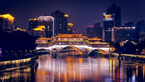 Anshun-bridge-at-night,-sichuan-,-China