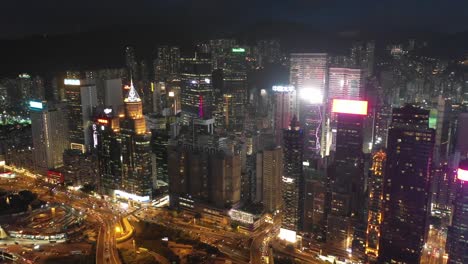 4K-Aerial-view-footage-of-Hong-Kong-City-after-Sunset