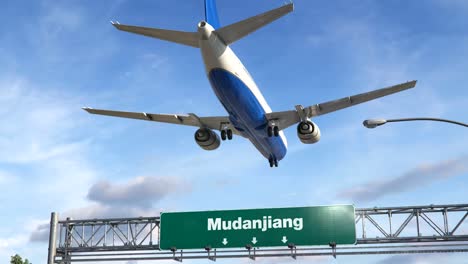 Mudanjiang-de-aterrizaje-de-avión