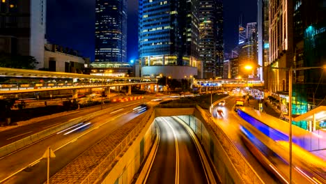 Zeitraffer-des-hohen-Verkehrsaufkommens-in-Hong-Kong.