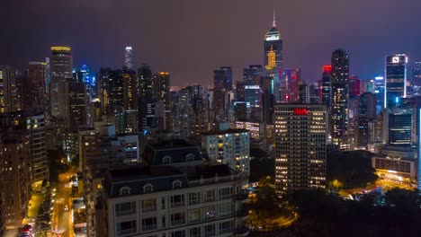 Nacht-Beleuchtung-Innenstadt-Antenne-Timelapse-Panorama-4k-Hongkong