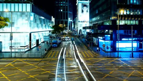 Cars-crossing-a-very-busy-crossroads-in-the-central-district-in-rush-hour