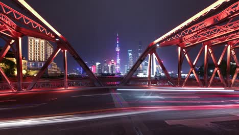 T/L-WS-LA-Shanghai-Waibaidu-bridge-traffic-light-trails-and-cityscape-at-night