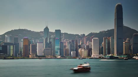 china-sunny-day-light-hong-kong-bay-panorama-ferris-wheel-4k-time-lapse