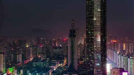 china-day-till-night-shenzhen-city-vertical-panorama-4k-time-lapse