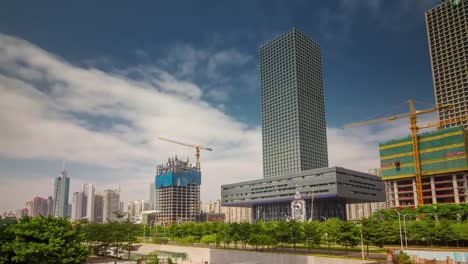 edificios-de-construcción-ligera-de-China-shenzhen-ciudad-día-ve-el-lapso-de-tiempo-de-4-k