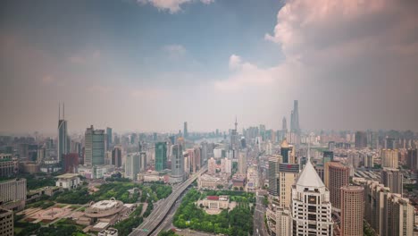 china-summer-day-shanghai-cityscape-traffic-street-roof-top-panorama-4k-time-lapse