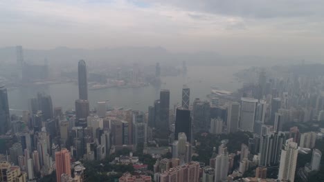 China-Hong-Kong-Stadtbild-berühmte-Bucht-Antenne-Morgen-Sonnenaufgang-Panorama-4k