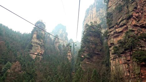 The-cable-car-crosses-in-Zhangjiajie,-China