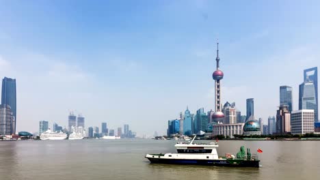 SHANGHAI---march-2017:-Timelapse-of-Shanghai-Pudong-viewed-,-march-2017-in-Shanghai,-China.