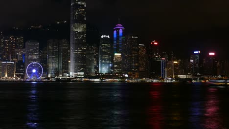 Nautical-vessels-in-Victoria-Harbour,-Hong-Kong