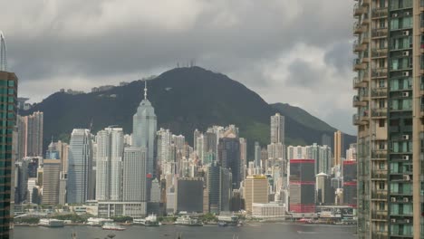 Skyscrapers,-cityscape-and-harbor