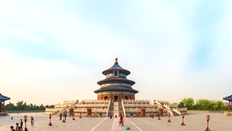 Lapso-de-tiempo-de-la-sala-de-oración-por-buena-cosecha,-Templo-del-cielo-de-Beijing-en-China