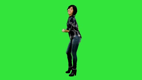 Erfolgreiche-junge-Geschäftsfrau-glücklich-für-ihren-Erfolg-auf-einem-Green-Screen,-Chroma-Key