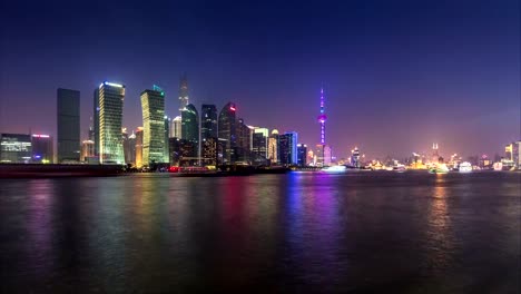 Día-a-noche-timelapse-de-Shanghai-y-paisaje-urbano