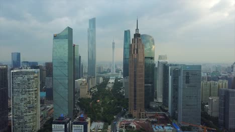 day-time-storm-sky-guangzhou-city-downtown-square-aerial-panorama-4k-china