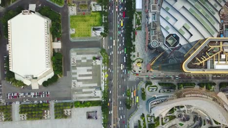 Tag-Zeit-Guangzhou-Stadt-Zentrum-Verkehr-Straßen-Luftbild-oben-4k-china