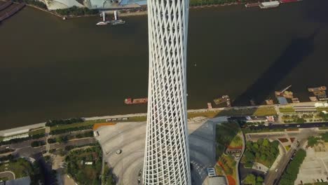 day-light-guangzhou-city-famous-canton-tower-square-base-aerial-top-view-4k-china