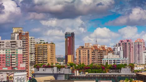 china-de-timelapse-de-shenzhen-soleado-paisaje-urbano-en-la-azotea-panorama-4k