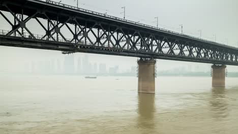 day-time-wuhan-yangtze-river-famous-changjiang-bridge-panorama-4k-time-lapse-china