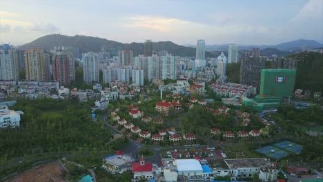 Tag-Zeit-Zhuhai-Stadt-Bau-industrieller-Luxus-komplexe-aerial-Panorama-4k-china