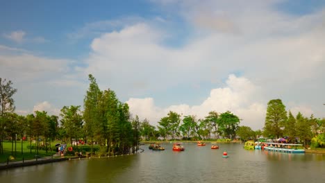 sunny-day-zhuhai-city-famous-jingshan-park-lake-panorama-4k-time-lapse-china