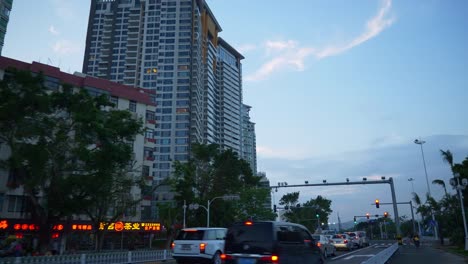 china-de-panorama-calle-4k-de-Crepúsculo-tiempo-zhuhai-paisaje-urbano-tráfico