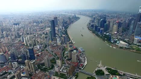 Luftaufnahme-von-Shanghai-Stadtbild-und-Skyline-von-Shanghai,-China