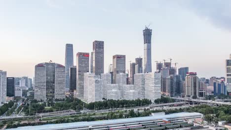 Beijing-Cbd-Sonnenuntergang-Zeitraffer