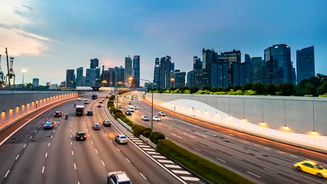 4K.Time-lapse-traffic-on-the-road-at-Singapore-city