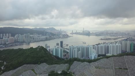 Drohne-Aufnahmen-von-Tseung-Kwan-O-City,-Hong-Kong