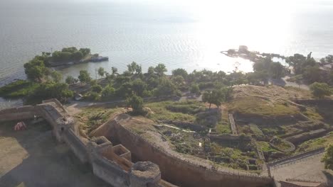 Flying-on-drone-over-ancient-fortress-Akkerman-which-is-on-the-bank-of-the-Dniester-estuary-in-Bilhorod-Dnistrovskyi-city