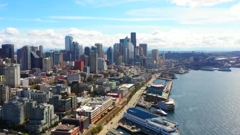 Aerial-drone-footage-of-Downtown-Seattle-WA