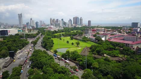 Aerial-of-Manila,-Philippines