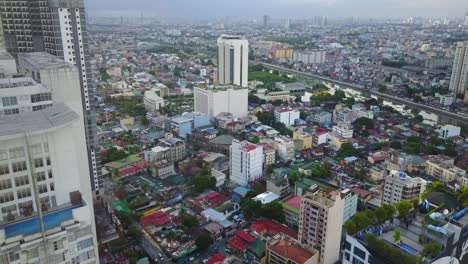 Aerial-of-Manila,-Philippines